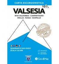Hiking Maps Italy Geo4Map Wanderkarte 101, Valsesia Quadrante Sud-Ovest 1:25.000 Geo4map