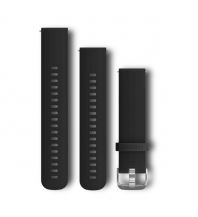 Sports & Fitness Garmin Schnellwechsel-Armband 20mm Silikon Schwarz mit Teilen aus Edelstahl Garmin