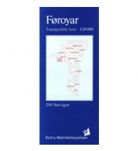 Wanderkarten Dänemark - Grönland Topografiskt kort Føroyar/Färöer 209, Sørvágur 1:20.000 Kort & Matrikelstyrelsen