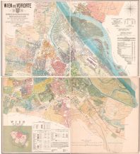 Reproductions of historical Maps Wien und Vororte (4 Blätter) - Reprint 1874 Freytag-Berndt und ARTARIA