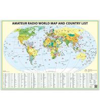 Poster und Wandkarten Amateur Radio World Map and Country List - Funk-Weltkarte Ham Radio Map