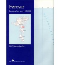Wanderkarten Topografiskt kort Føroyar/Färöer 508, Nólsoyarfjørður 1:20.000 Kort & Matrikelstyrelsen