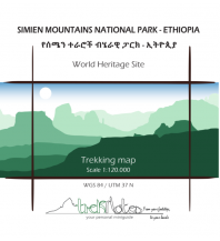 Hiking Maps Africa Treknotes Trekking map & miniguide Simien Mountains National Park - Ethiopia 1:120.000 Treknotes 