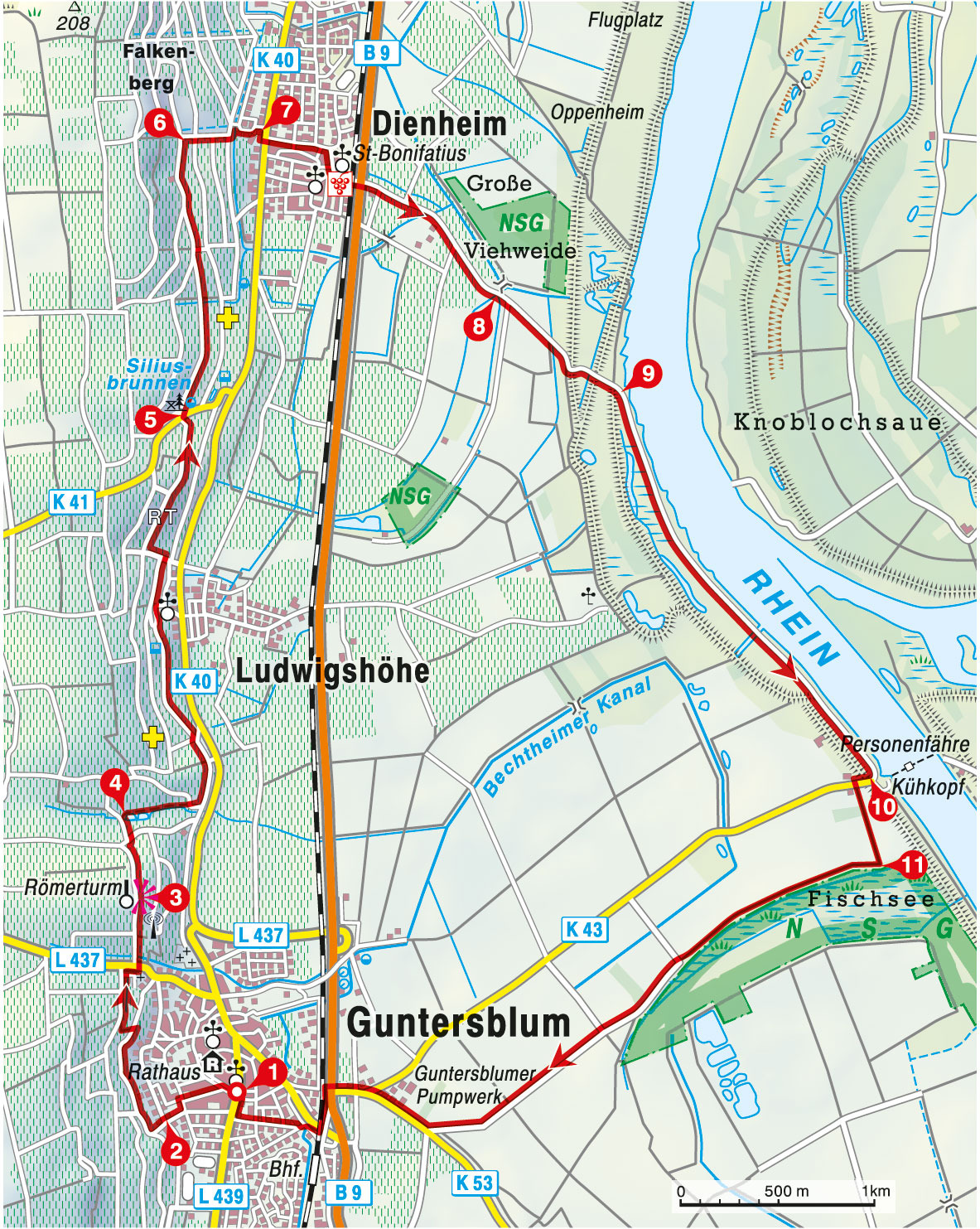 Wandern durch die Weinberge von Rheinhessen