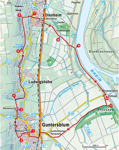 Karte RheinTerrassenWeg
