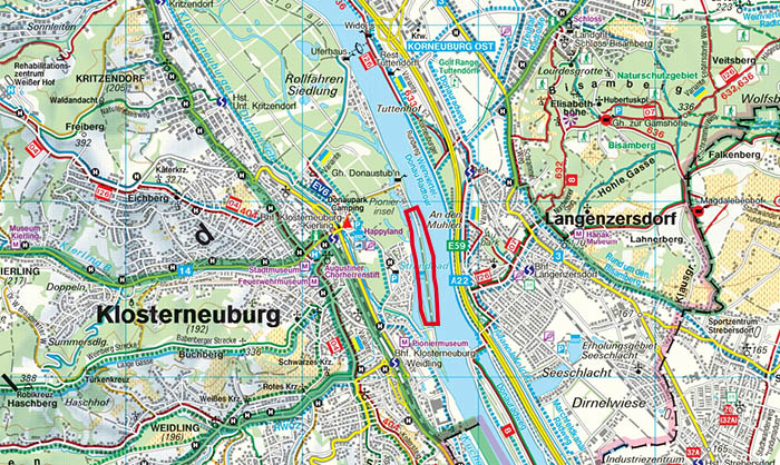 Karte Pionierinsel / Klosterneuburg