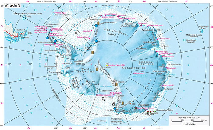 Antarktis-Karte Wirtschaft ©freytag & berndt